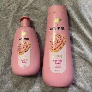Dove Crumbl Liquid Body Wash Confetti Cake 20 oz & Hand Soap Limited Edition Set